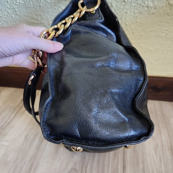 Michael Kors Black Leather Shoulder Bag Purse - Picture 10 of 12